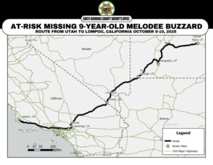 Melodee Buzzard Travel Route