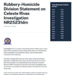 November 25, 2025 - Robbery-Homicide Division Investigation into the Death of Celeste Rivas