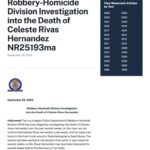 Robbery-Homicide Division Investigation into the Death of Celeste Rivas