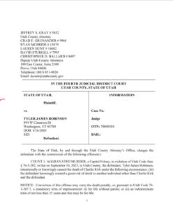 Charges against Tyler Robinson