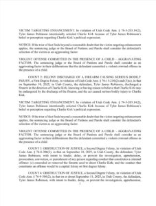 Charges against Tyler Robinson