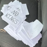 Minnesota State Patrol shows writings in the fake police car law enforcement officials believe a suspect used in the shooting of two Democratic legislators in Minnesota on Saturday, June 14, 2025